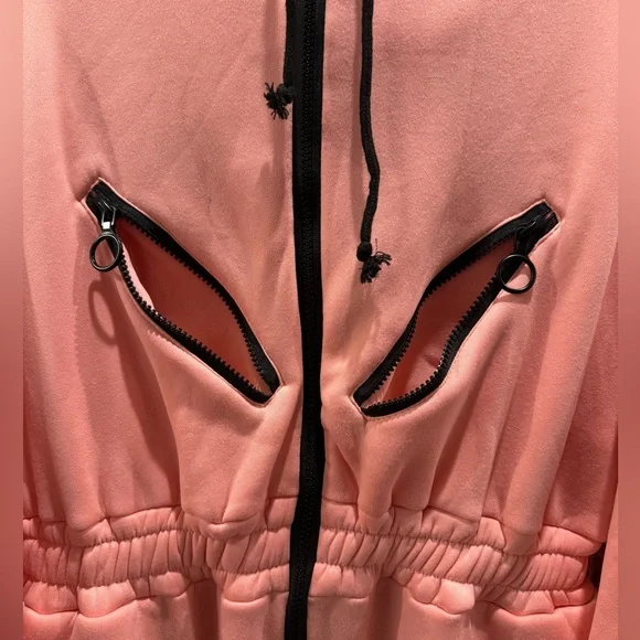 Cozypoin Fleece Jumpsuit, Zip Front, Light Pink, NWOT- size XL - Picture 7 of 12